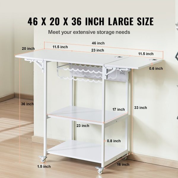Heat Press Table 3Tier Movable Heat Press Stand Foldable with Wheels White - Image 5