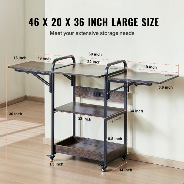 Heat Press Table with Charging Station 3 Tier Movable Heat Press Stand - Image 5