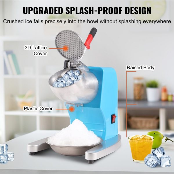 220lbs Per Hour Electric Snow Cone Maker with 4 Stainless Steel Blades for Home and Commercial Use - Image 4