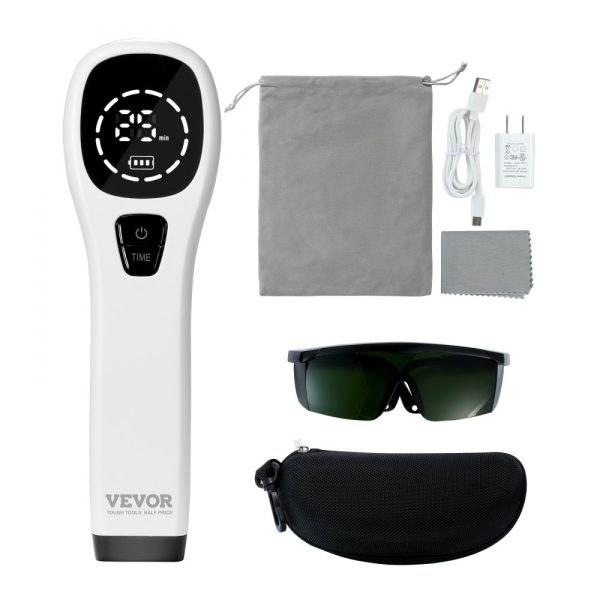 Portable Red & Near Infrared Light Therapy Device for Body and Pets with LED Display for Muscle Pain Relief 12x650nm 4x808nm