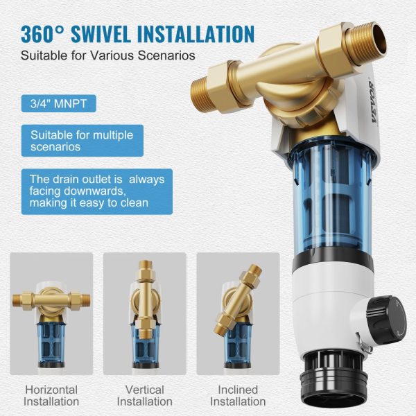 40 Micron Whole House Well Water Sediment Filter - 3/4 MNPT, 4 T/H Flow - Image 6