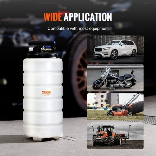 4 Gallon (15L) Pneumatic & Manual Oil Extractor Pump for Automotive Fluids Vacuum Evacuation - Image 6
