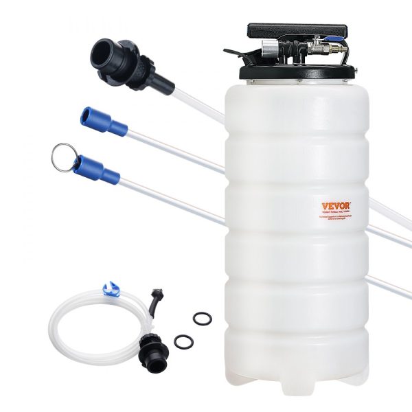 4 Gallon (15L) Pneumatic & Manual Oil Extractor Pump for Automotive Fluids Vacuum Evacuation