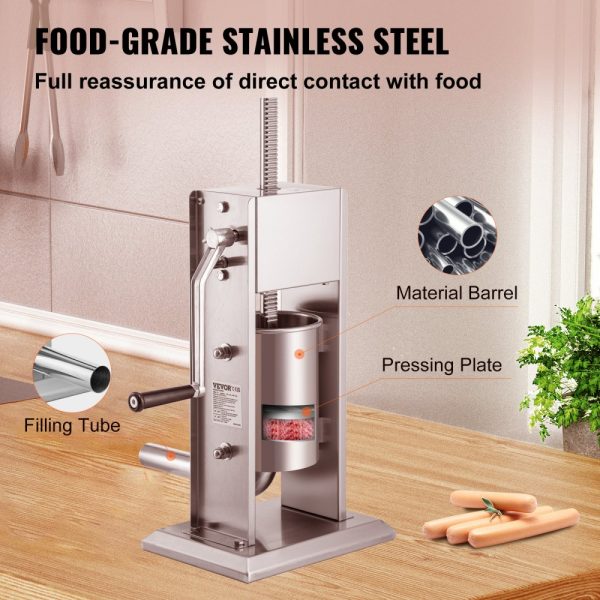 Sausage Stuffer 7LBS/3L Capacity Homemade Sausage Maker Stainless Steel - Image 5