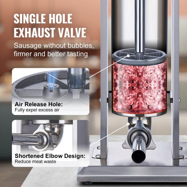 Manual Sausage Stuffer 7 L Vertical Sausage Machine 304 Stainless Steel - Image 3