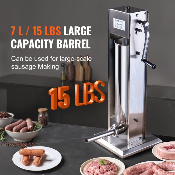 Manual Sausage Stuffer 7 L Vertical Sausage Machine 304 Stainless Steel - Image 4