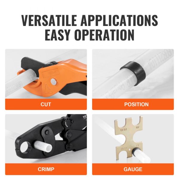 Dual Head PEX Crimping Tool for 1/2 and 3/4 PEX Copper Rings Compact with Go No Go Gauge ASTM F1807 - Image 6