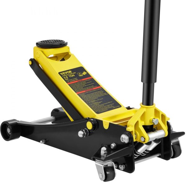 3-Ton Low Profile Floor Jack Heavy Duty Steel Racing Design Dual Piston Quick Lift Pump 3.35-19.69 Lifting Range