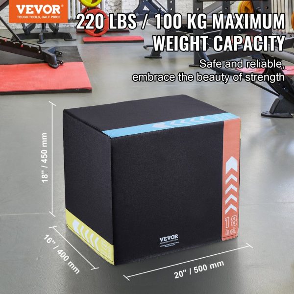3-in-1 Plyo Box with 20/18/16 Inch Cotton Platforms for Home Gym Training - Image 2