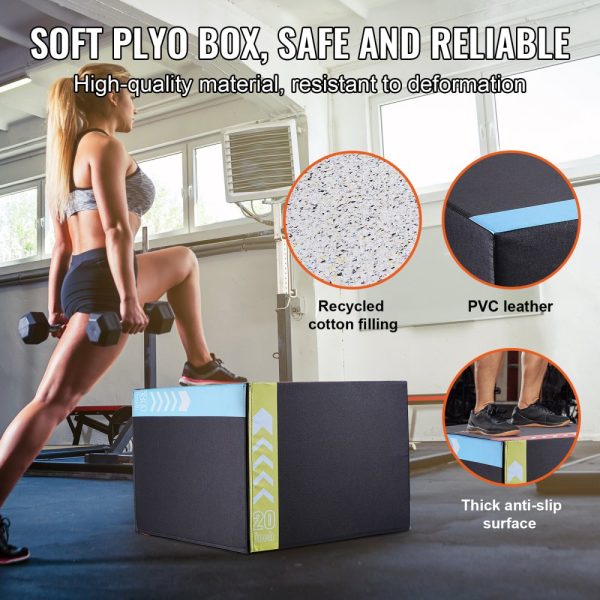 3 Height Adjustable Plyo Box 30/24/20 Inch Anti-Slip Fitness Training Platform for Home Gym Black - Image 4
