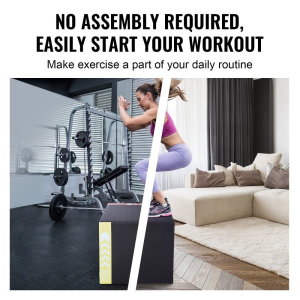 3 Height Adjustable Plyo Box 30/24/20 Inch Anti-Slip Fitness Training Platform for Home Gym Black - Image 6