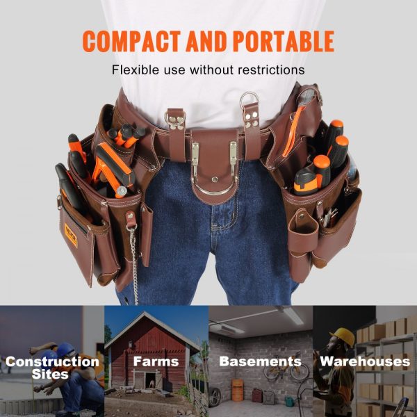 Adjustable 29-54 22-Pocket Premium PU Tool Belt for Electricians, Carpenters & Construction Workers - Image 6