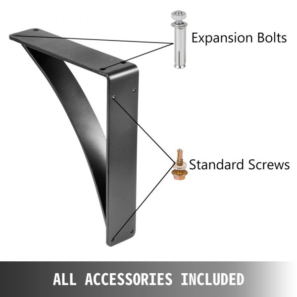 2-Pack Heavy Duty Steel Shelf Brackets 9x12x4 450lbs Load Hand-Welded Triangle Support for Garage/Workshop/Home Matte Black DIY Rustic Style - Image 5