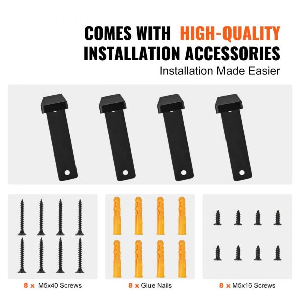 Heavy Duty Shelf Brackets, 10x6in, 4-Pack Steel Shelf Brackets, 5mm Thick Matte Black, 160 lbs Load Capacity - Image 6