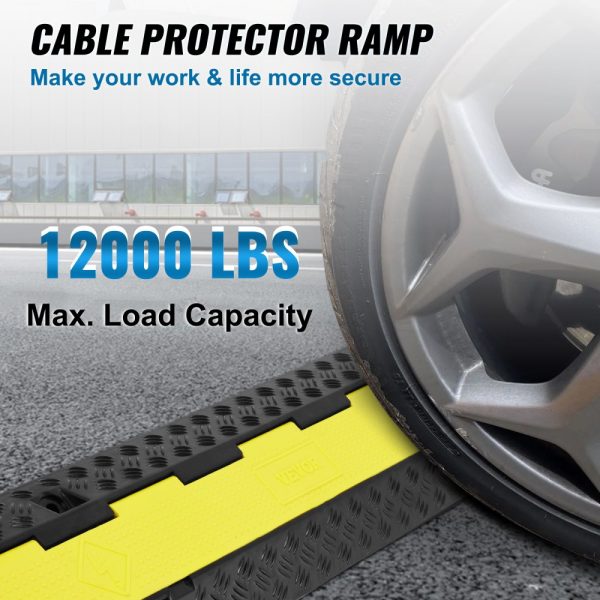 5 PCs Cable Protector Ramp 2 Channel 12000 lbs Load Wire Cable Cover Ramp - Image 2