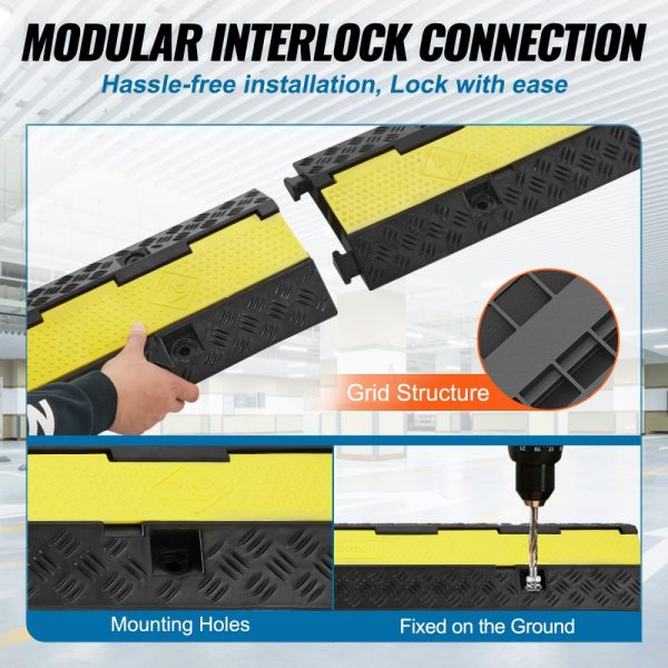 5 PCs Cable Protector Ramp 2 Channel 12000 lbs Load Wire Cable Cover Ramp - Image 6