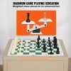 20 Inch Roll Up Chess Board Foldable Design Silicone Chess Set with Plastic Weighted Pieces Includes Storage Bag Perfect Gift for Adults Kids Families - Image 3