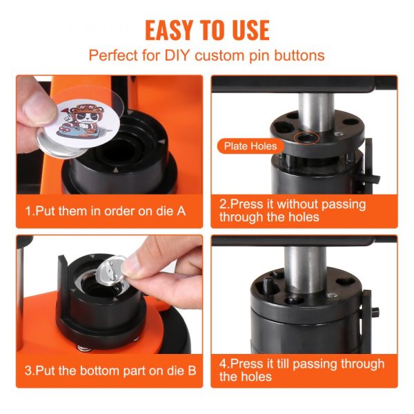 Button Maker Machine for 0.98 inch/25mm Buttons with 500pcs Parts, Ergonomic Punch Press Design for Kids’ DIY Gifts and Christmas Crafts - Image 5
