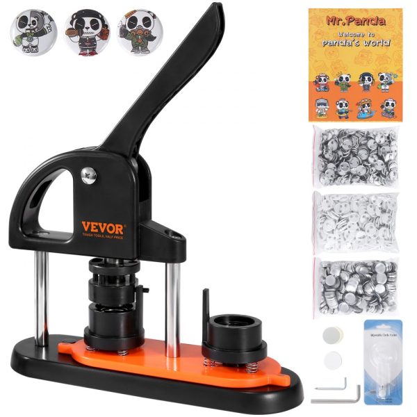 Button Maker Machine for 0.98 inch/25mm Buttons with 500pcs Parts, Ergonomic Punch Press Design for Kids’ DIY Gifts and Christmas Crafts