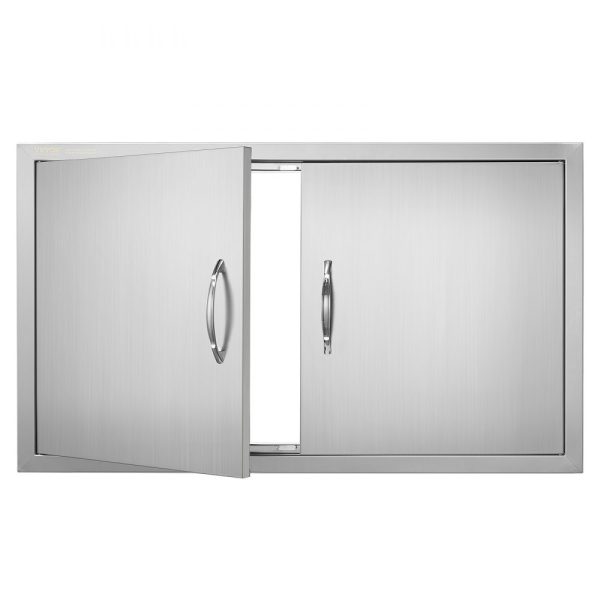 Stainless Steel 36x21 Double Wall Door Outdoor Kitchen Access Flush Mount Door with Handles for BBQ Island Cabinet