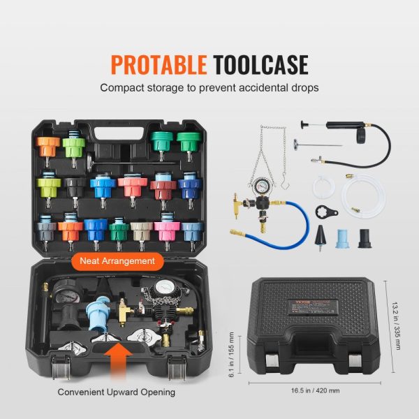 28 Pcs Radiator Pressure Tester Coolant Vacuum Purge Refill With Adapters - Image 6