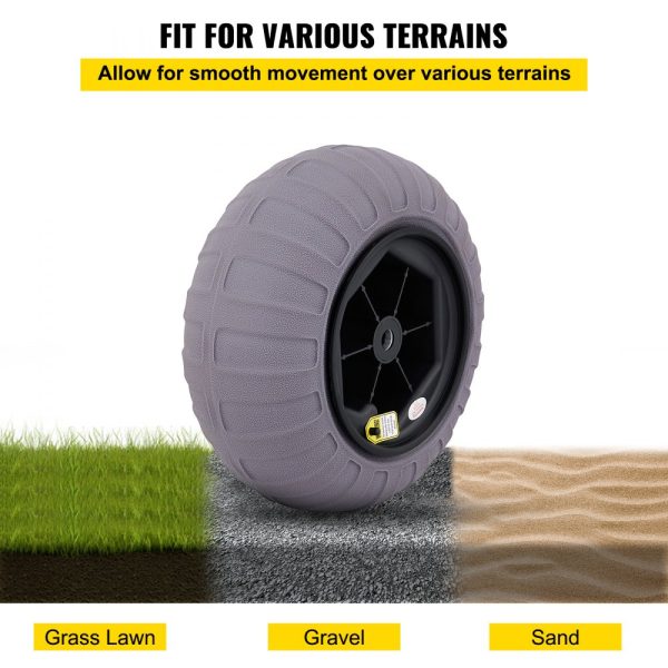 Beach Balloon Wheels 15.7 Replacement Sand Tire TPU Cart Tire for Kayak Canoe Buggy with Free Pump 2-Pack - Image 5