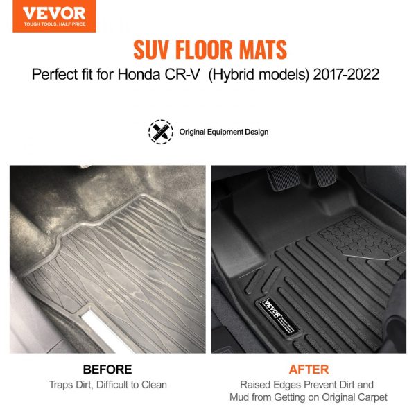 Automotive Floor Mats Fits for Honda CR-V (Hybrid Models) 2017-2022 3 pcs - Image 2