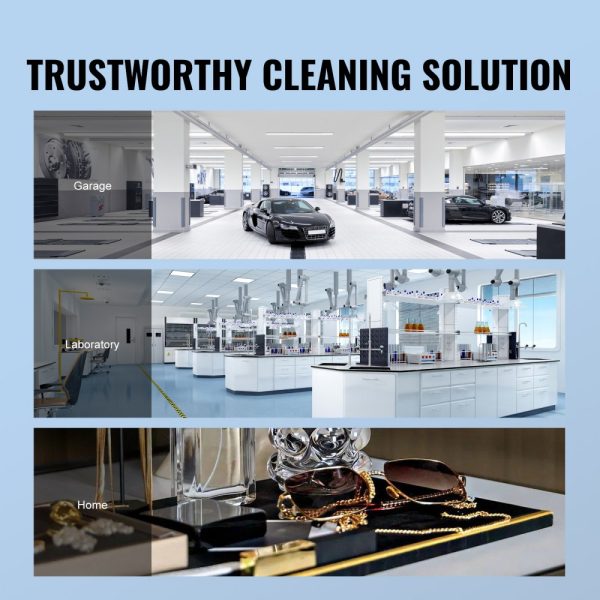 Professional Ultrasonic Jewelry Cleaner with Digital Timer and Heater, Stainless Steel Cleaning Machine for Small Parts, Watches, Rings, Glasses, and Circuit Boards, 6L - Image 6