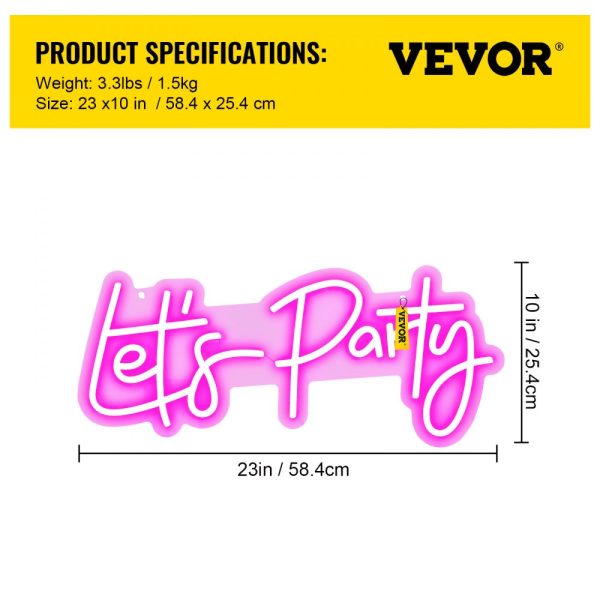 23 X 10 Pink Neon Wall Decor for Party Wedding Home Use with Adjustable Brightness Remote Control and Adapter - Image 7
