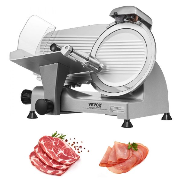 Electric Meat Slicer 340W 10 Stainless Steel Blade with Built-In Sharpening Stone Adjustable Thickness 0-0.6 inch for Commercial Home Use Meat Cheese