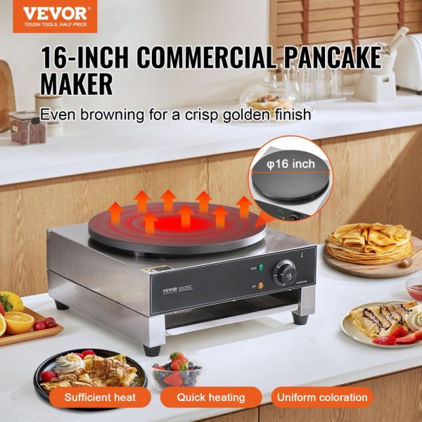 16-Inch Electric Crepe Maker Commercial Crepe Machine 1700W Non-stick - Image 2