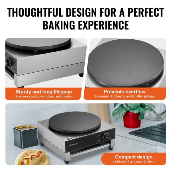 16-Inch Electric Crepe Maker Commercial Crepe Machine 1700W Non-stick - Image 5