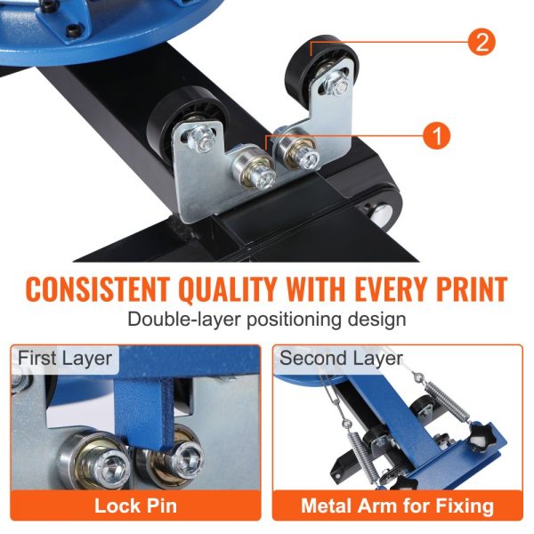 4-Color 2-Station Screen Printing Machine with 360-Degree Rotating Design 21.2x17.7in 54x45cm Dual-Layer Positioning Pallet for DIY T-Shirt Printing - Image 3