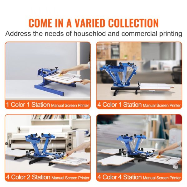 4-Color 2-Station Screen Printing Machine with 360-Degree Rotating Design 21.2x17.7in 54x45cm Dual-Layer Positioning Pallet for DIY T-Shirt Printing - Image 6
