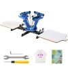 4-Color 2-Station Screen Printing Machine with 360-Degree Rotating Design 21.2x17.7in 54x45cm Dual-Layer Positioning Pallet for DIY T-Shirt Printing