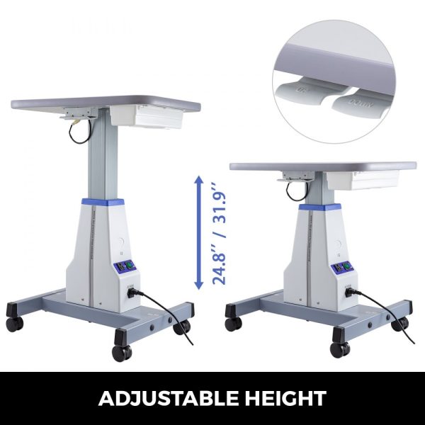Professional Motorized Medical Instrument Cart with Adjustable Eyewear Support for 2 Instruments 22.8x15.7 inches - Image 4