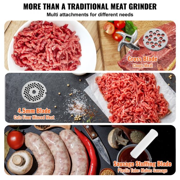 Commercial Electric Meat Grinder 7 Lbs/Min Sausage Stuffer Maker Kitchen - Image 3