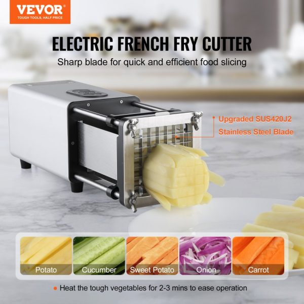Electric French Fry Cutter Stainless Steel Potato Vegetable Slicer Chopper - Image 2