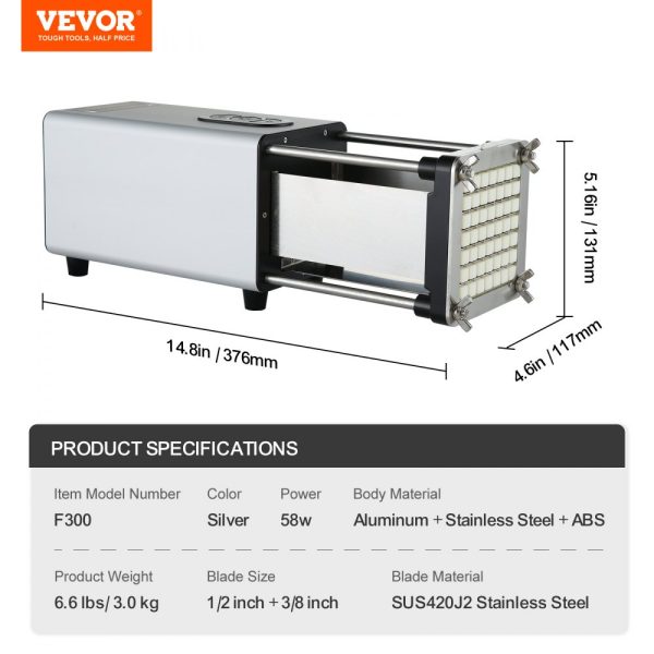 Electric French Fry Cutter Stainless Steel Potato Vegetable Slicer Chopper - Image 7