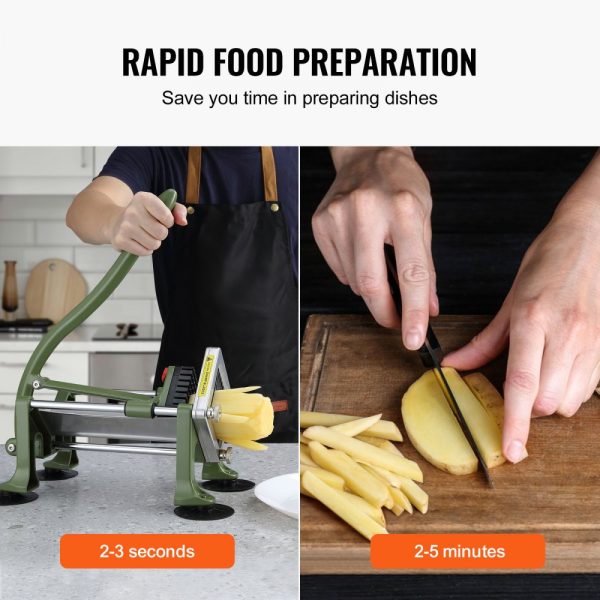 French Fry Cutter Stainless Steel Potato Vegetable Slicer Chopper 3 Blades - Image 4
