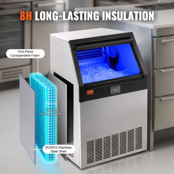Commercial Ice Maker 200 lbs 24 Hours 90 Ice Cubes 12 15 Minutes 66 lbs Storage LED Digital Display for Bars Homes Offices Restaurants - Image 5