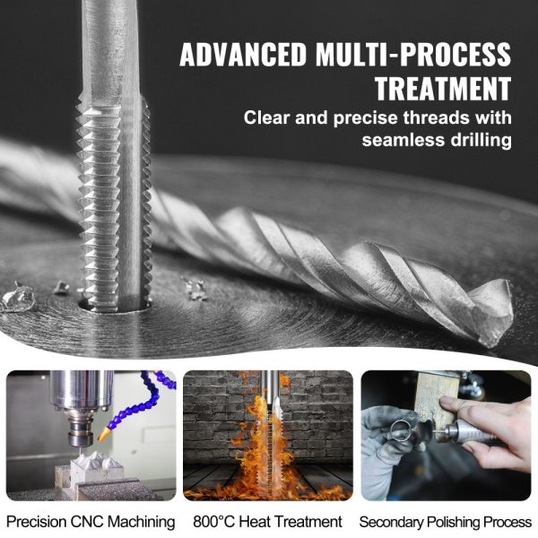 40-Piece Tap and Die Set for Metric Sizes M3 to M12 Bearing Steel Precision Tooling Kit for Cutting External and Internal Threads Complete with Accessories and Storage Case - Image 3