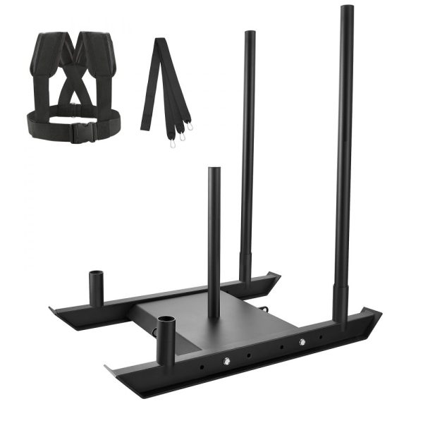 Steel Weight Training & Pull Push Power Sled - 2 Weight Plate Compatible