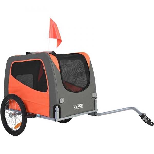 Dog Bike Trailer, 66 lbs Capacity, Foldable Frame with Quick Release Wheels, Universal Coupler, Reflectors, Collapsible Storage