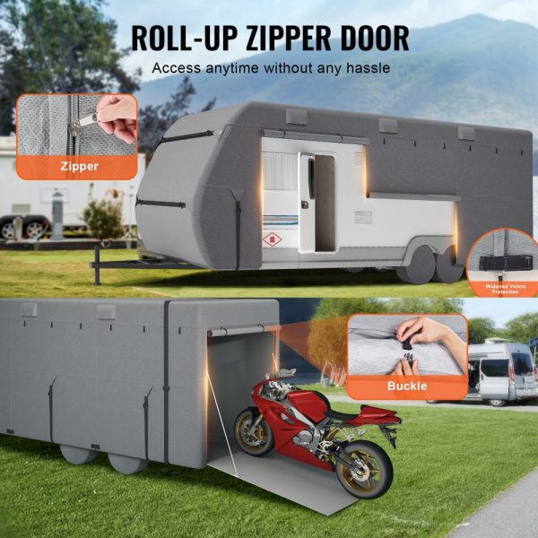 Trailer Travel RV Cover 18-20 ft Class A Camper Cover Non-Woven Fabric - Image 5