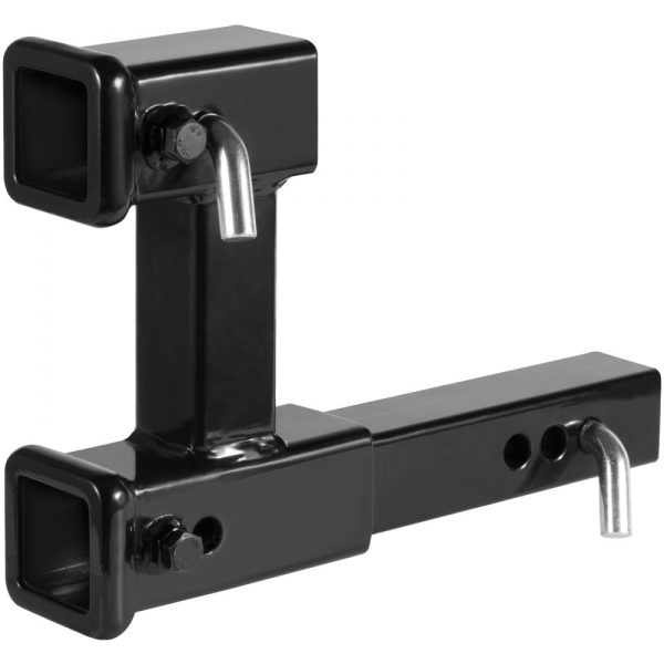 2-Inch Trailer Hitch Receiver Hitch Adapter Extender with 10-Inch Adjustable Length 7.5 Rise/Drop 4000 lbs Towing Capacity Hitch Pins Bolt Nut Kit Black