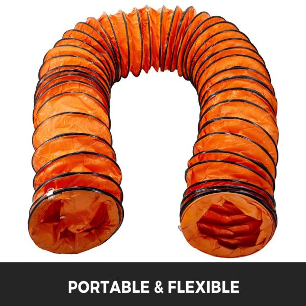 25ft Ducting Hose, PVC Flexible Duct Hosing with S Hook & Steel Support for 8inch Utility Blower - Image 3