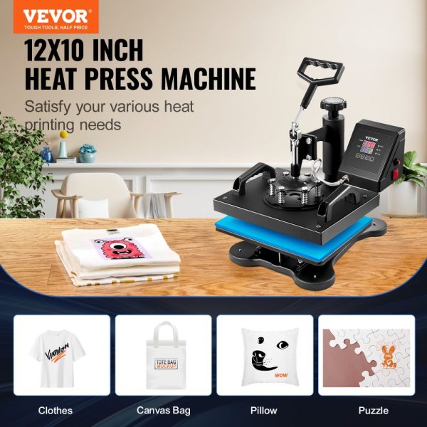 12x10 Inch Heat Press T-Shirt Printing Machine with Heat Transfer Sublimation for T-Shirts - Image 2