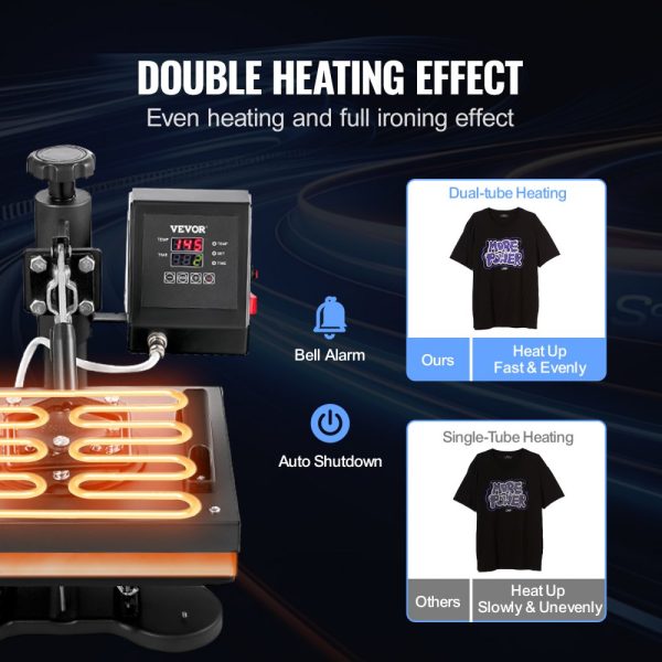 12x10 Inch Heat Press T-Shirt Printing Machine with Heat Transfer Sublimation for T-Shirts - Image 3