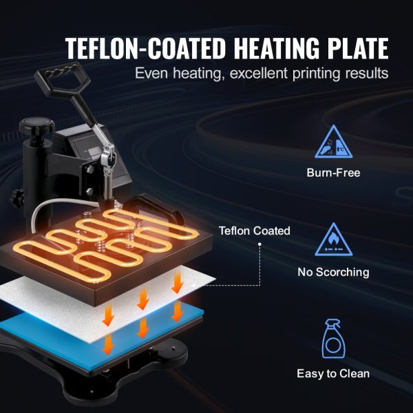 12x10 Inch Heat Press T-Shirt Printing Machine with Heat Transfer Sublimation for T-Shirts - Image 5